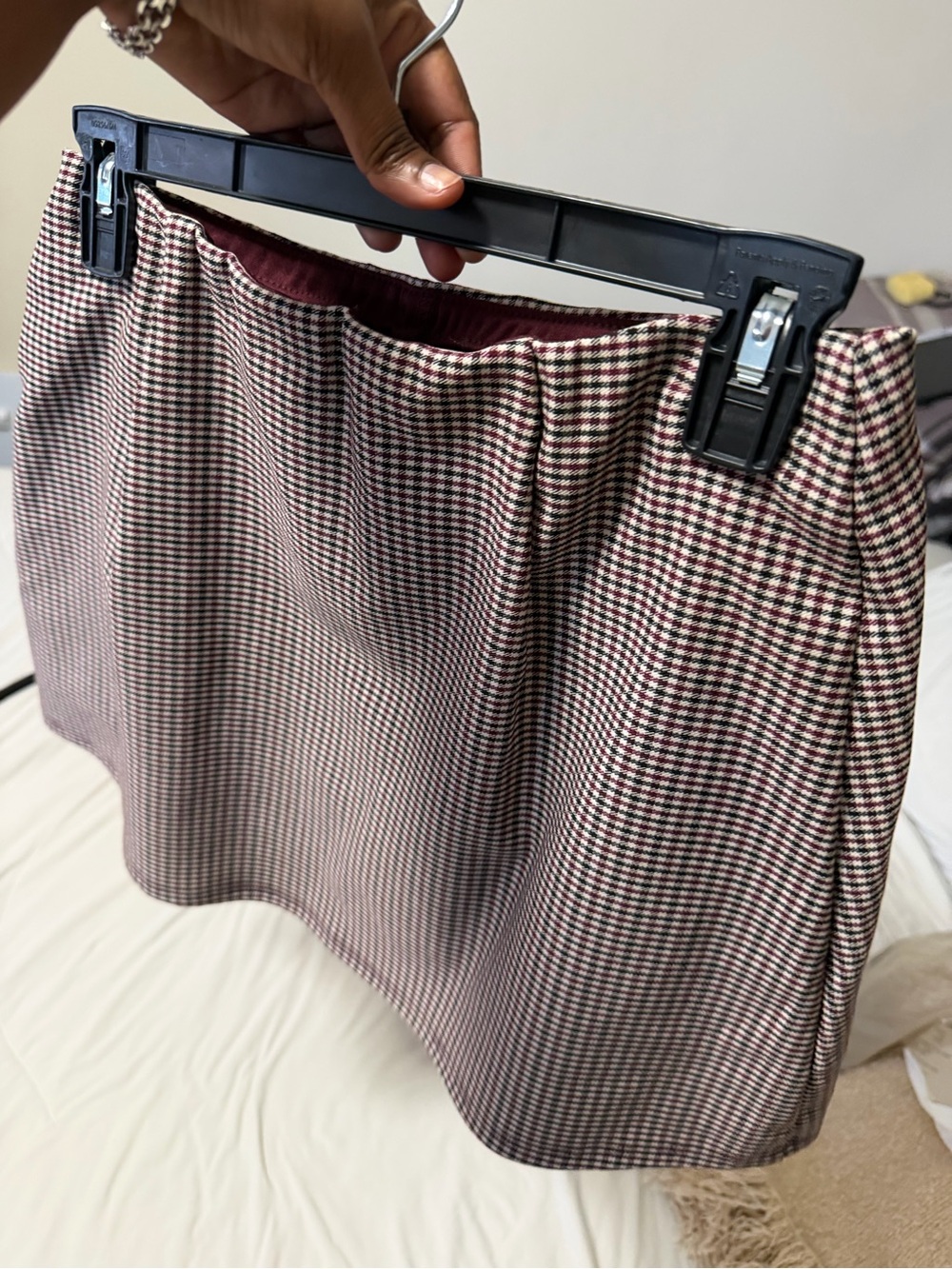 Fall Women’s Checked Mini Skirt in Black and White
